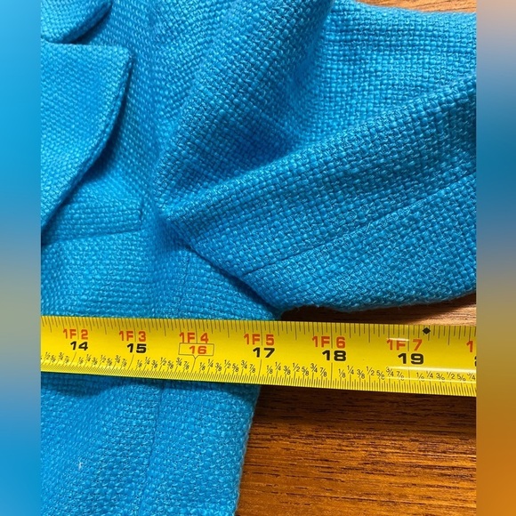 Zara Cropped Textured Double Breasted Blazer Size Small Turquoise - Picture 8 of 11